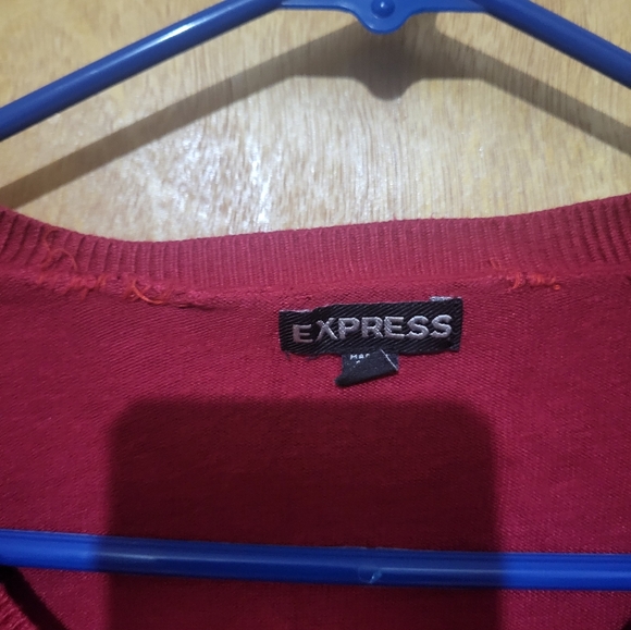 Express buttoned sweater- Medium   Burgundy red. - Picture 4 of 9